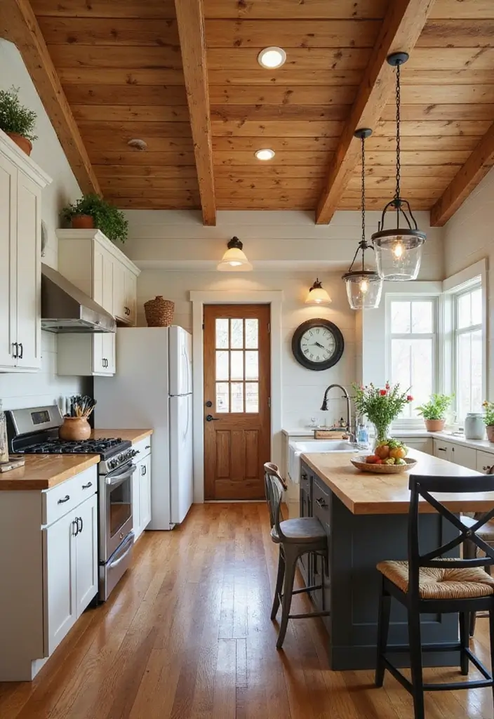 30 Wood on Ceiling Ideas That Add Natural Warmth - 4. Rustic Shiplap Charm