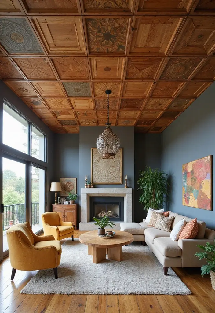 30 Wood on Ceiling Ideas That Add Natural Warmth - 5. Wood Ceiling Tiles