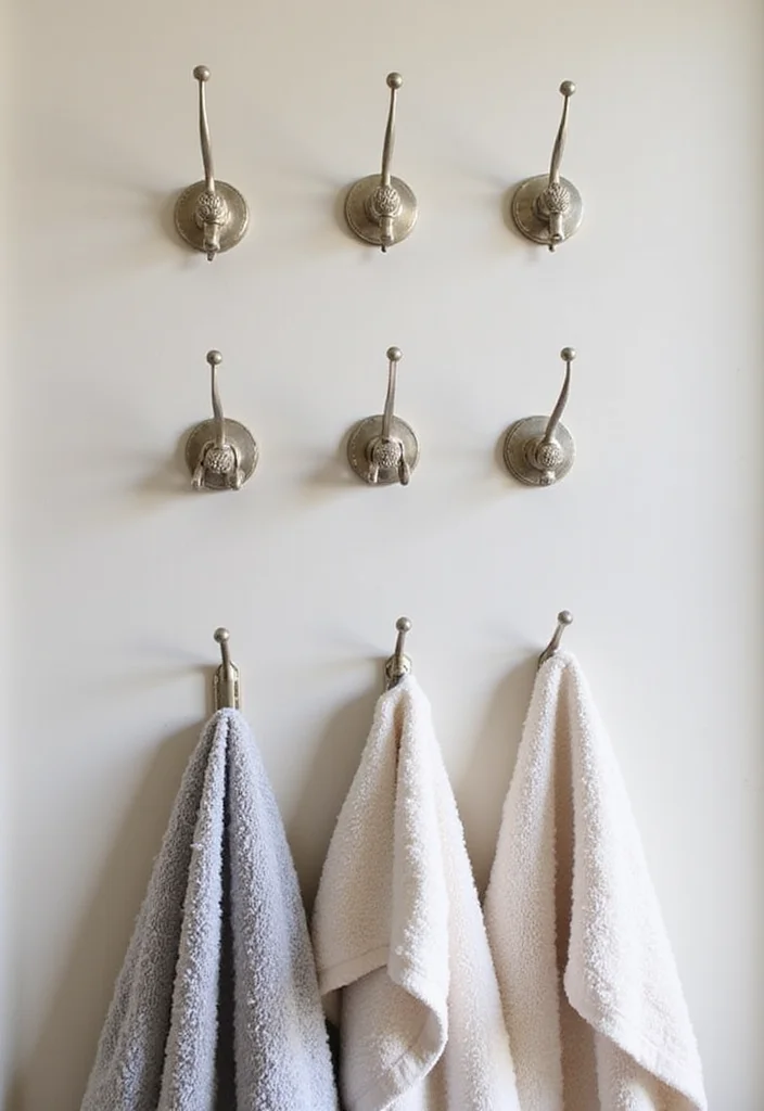 10 Very Tiny Bathroom Ideas That Maximize Every Inch 4. Minimalist Hook Systems