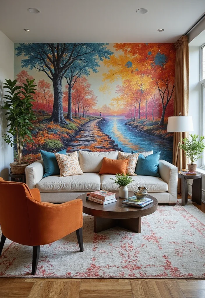 12 Accent Wall Ideas Living Room for Bold Updated Character 67 12 Accent Wall Ideas Living Room for Bold Updated Character 7. Artistic Murals