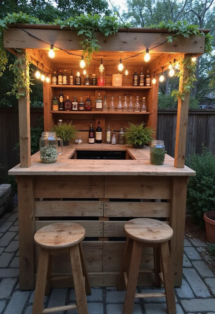 12 Backyard Bar Ideas for Simple Social Outdoor Fun 1. Rustic Pallet Bar