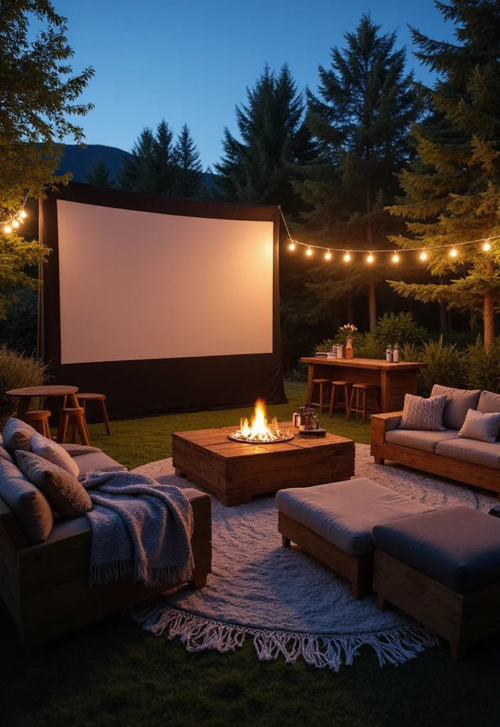 12 Backyard Bar Ideas for Simple Social Outdoor Fun 10. Outdoor Movie Bar