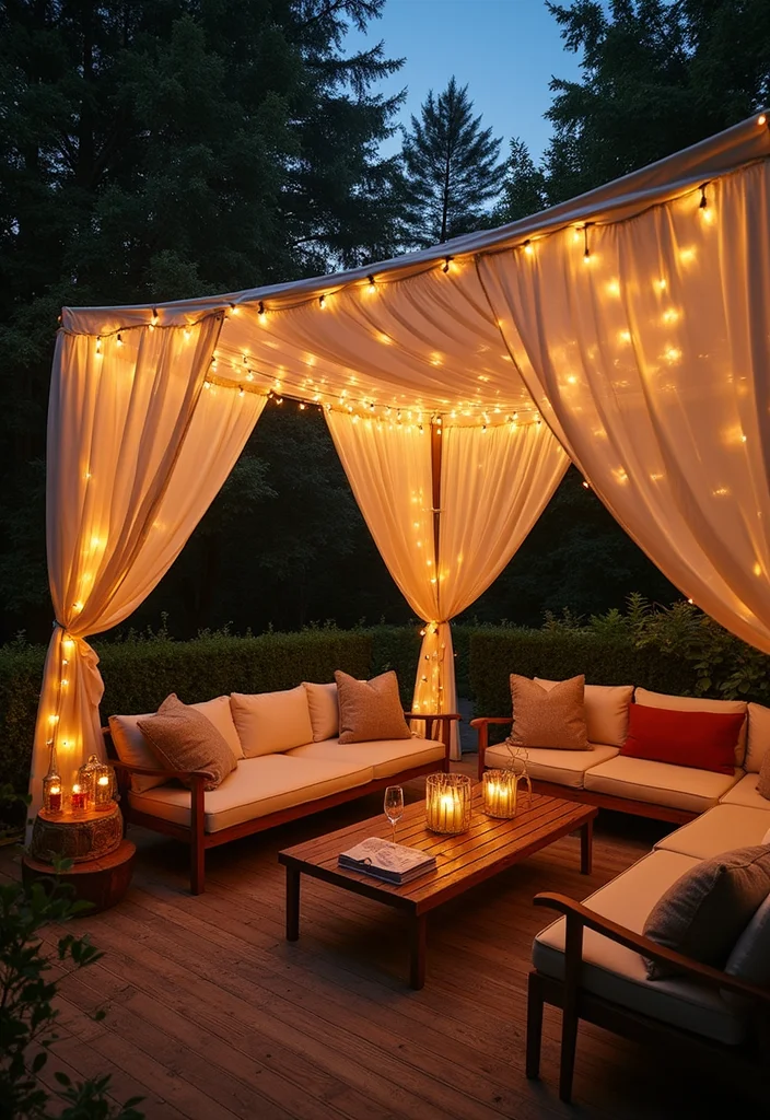 12 Backyard Ideas for Renters That Add Style Without Damage 12. Chic Canopies for Shade and Style