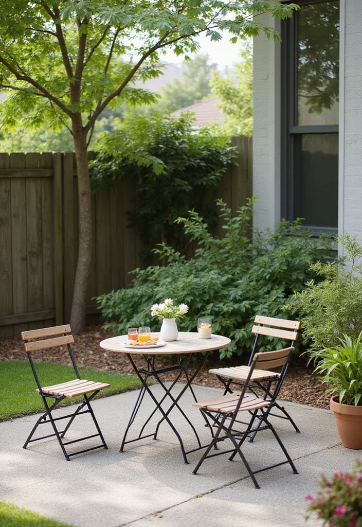 12 Backyard Ideas for Renters That Add Style Without Damage 7. Folding Furniture for Versatility