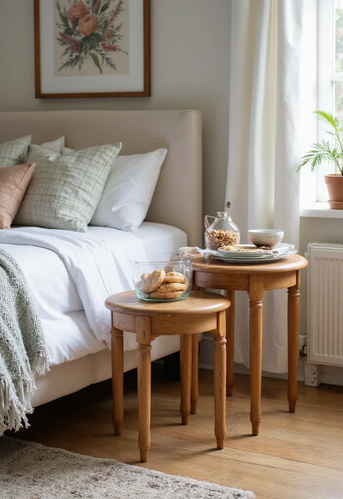 12 Bedroom Table Ideas for Practical Everyday Use 5. Nesting Tables for Flexibility