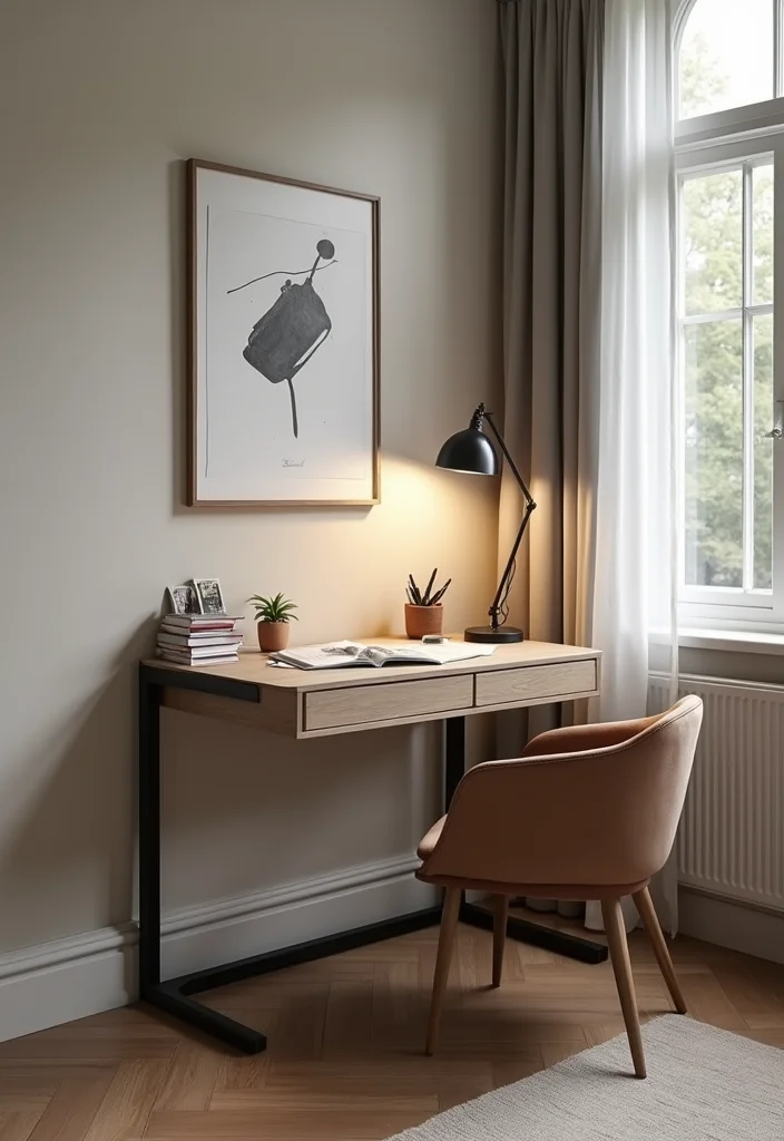 12 Bedroom Table Ideas for Practical Everyday Use 6. Compact Writing Desk