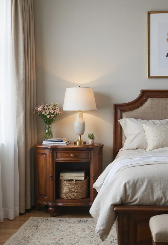 12 Bedroom Table Ideas for Practical Everyday Use 7. Side Table with Built in Storage