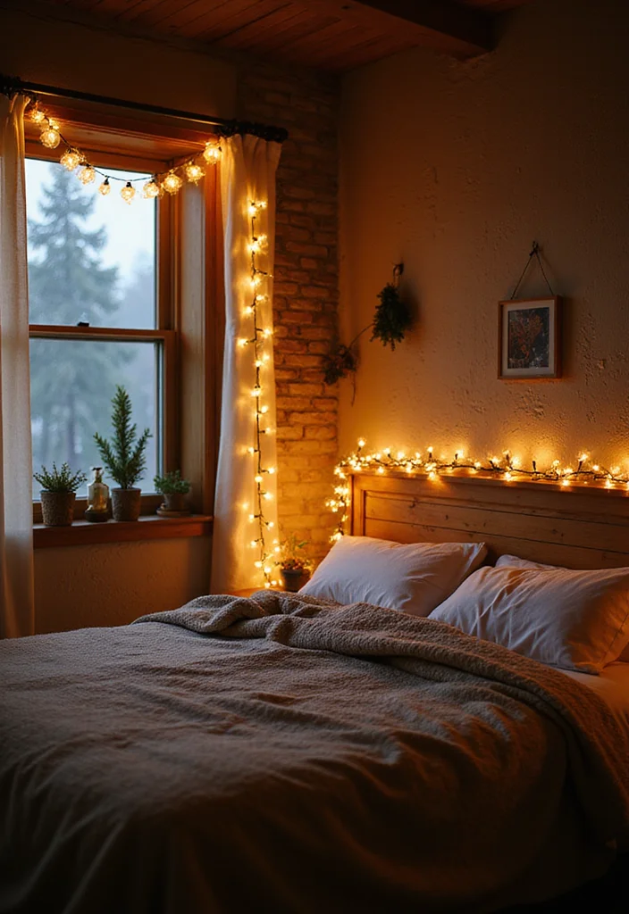 12 Christmas Bedroom Ideas for Cozy Festive Seasonal Style 12 12 Christmas Bedroom Ideas for Cozy Festive Seasonal Style 2. Twinkling Fairy Lights