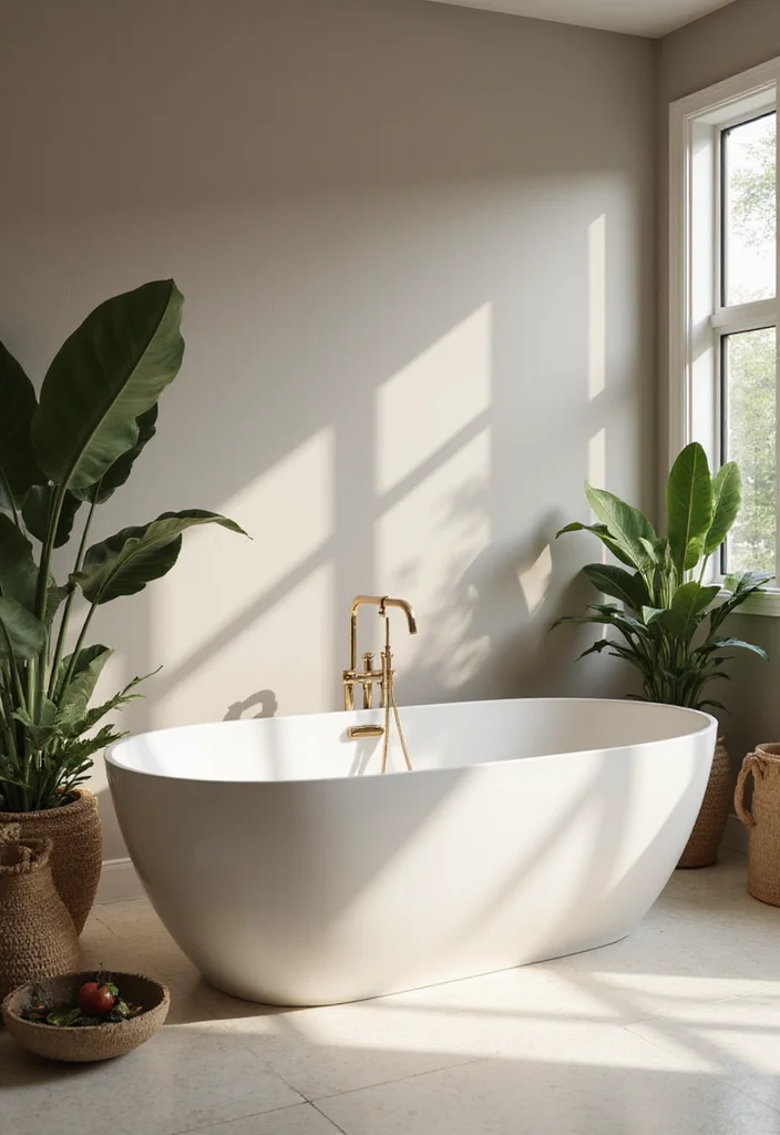 12 Green Bathroom Ideas for Fresh Calm Nature Inspired Style 10. Elegant Bathtubs as Centerpieces