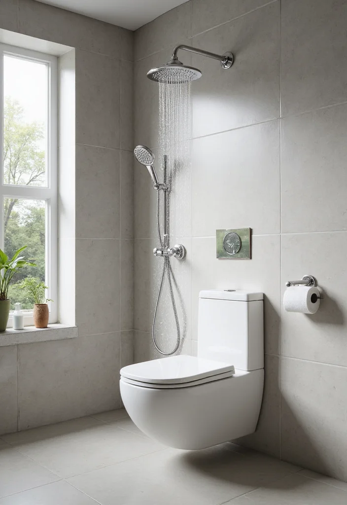 12 Green Bathroom Ideas for Fresh Calm Nature Inspired Style 11. Sustainable Water Fixtures