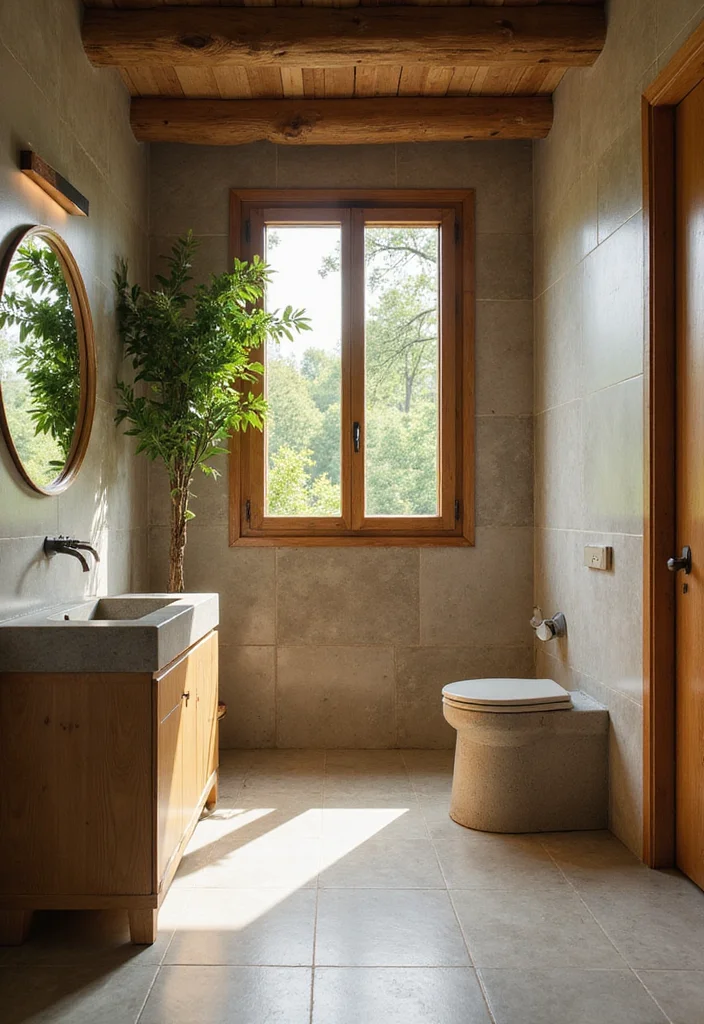 12 Green Bathroom Ideas for Fresh Calm Nature Inspired Style 2. Natural Materials in Fixtures