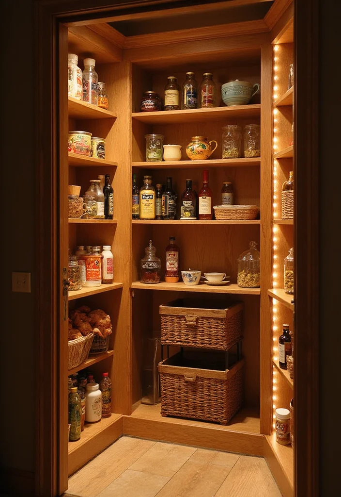 12 Pantry Kitchen Ideas for Better Storage and Easy Access 12. Smart Lighting Solutions
