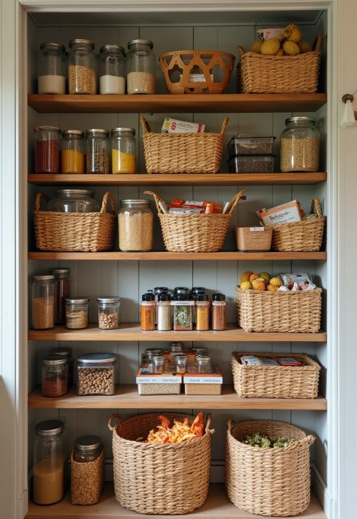 12 Pantry Kitchen Ideas for Better Storage and Easy Access 2. Baskets for Bulk Storage
