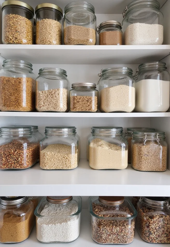 12 Pantry Kitchen Ideas for Better Storage and Easy Access 3. Clear Containers for Visibility