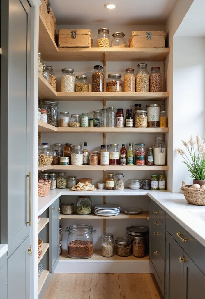 12 Pantry Kitchen Ideas for Better Storage and Easy Access 9. Adjustable Shelving for Flexibility