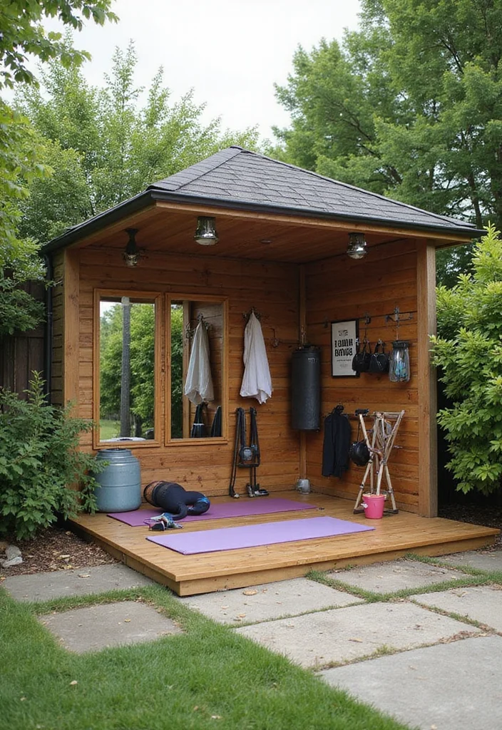 12 Shed Ideas for Your Backyard Transforming Space into Charming Functional Areas 10. A Shed for Outdoor Fitness