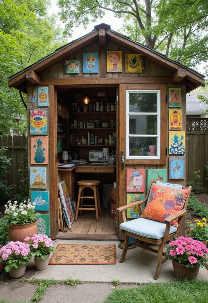 12 Shed Ideas for Your Backyard Transforming Space into Charming Functional Areas 2. The Garden Studio for Creative Souls