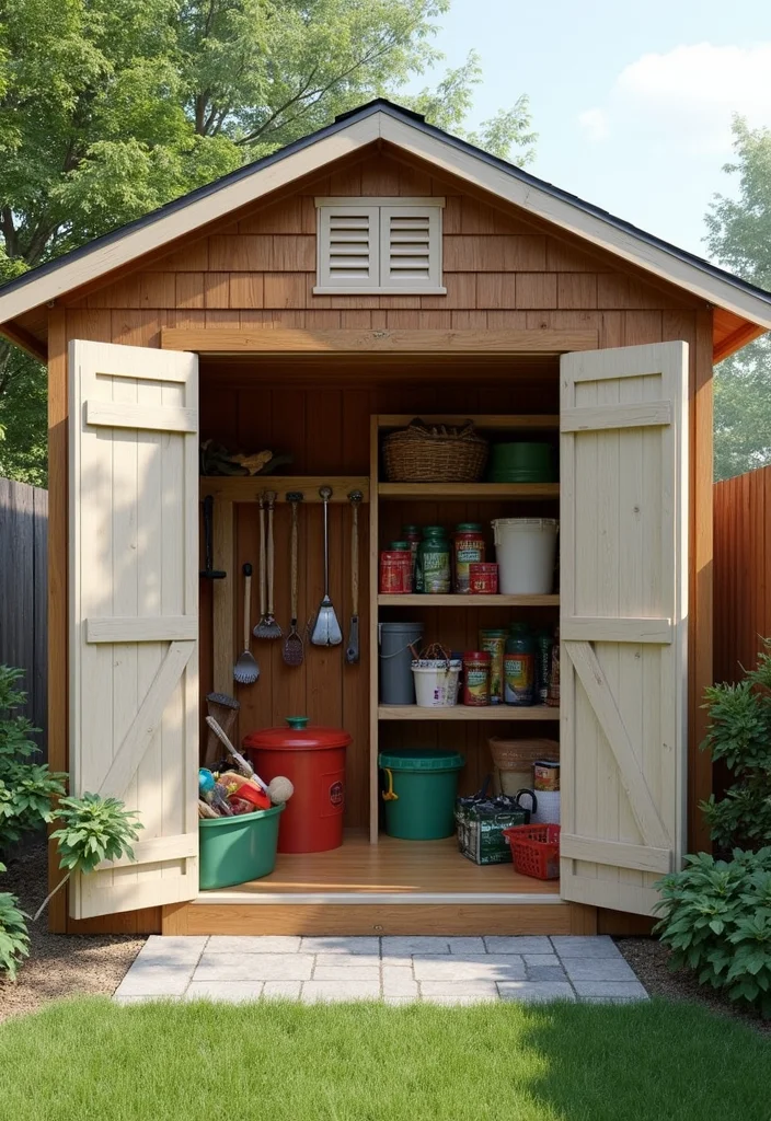 12 Shed Ideas for Your Backyard Transforming Space into Charming Functional Areas 4. Chic Outdoor Storage Solutions
