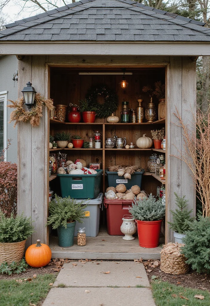 12 Shed Ideas for Your Backyard Transforming Space into Charming Functional Areas 7. Seasonal Shed Wonderland