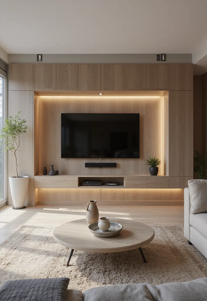 12 TV Wall Ideas Living Room for Clean Organized Layouts 10. Cohesive Furniture Arrangement