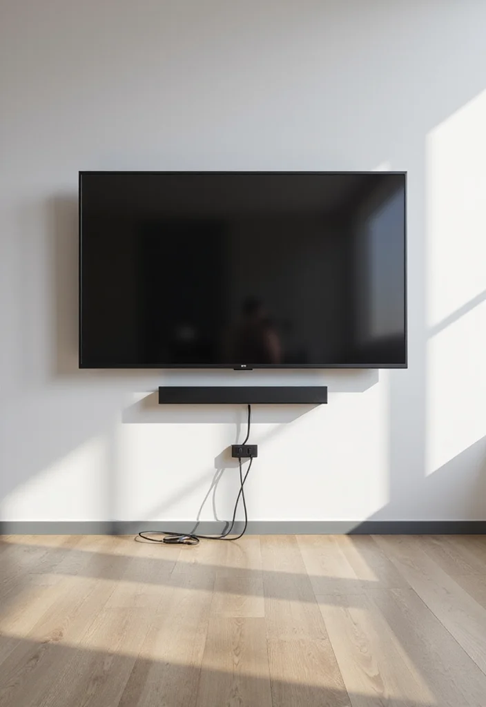 12 TV Wall Ideas Living Room for Clean Organized Layouts 5. Wall Mounted TV with Hidden Cables
