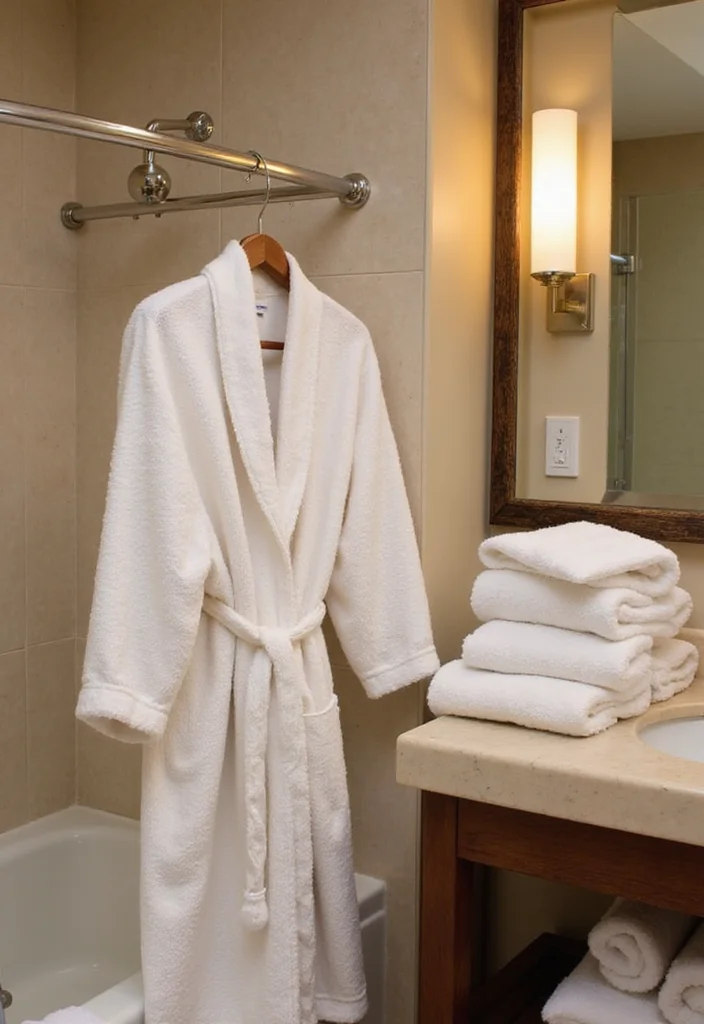 14 Apartment Bathroom Decor Ideas for Small Stylish Upgrades 12. Cozy Bathrobes and Towels