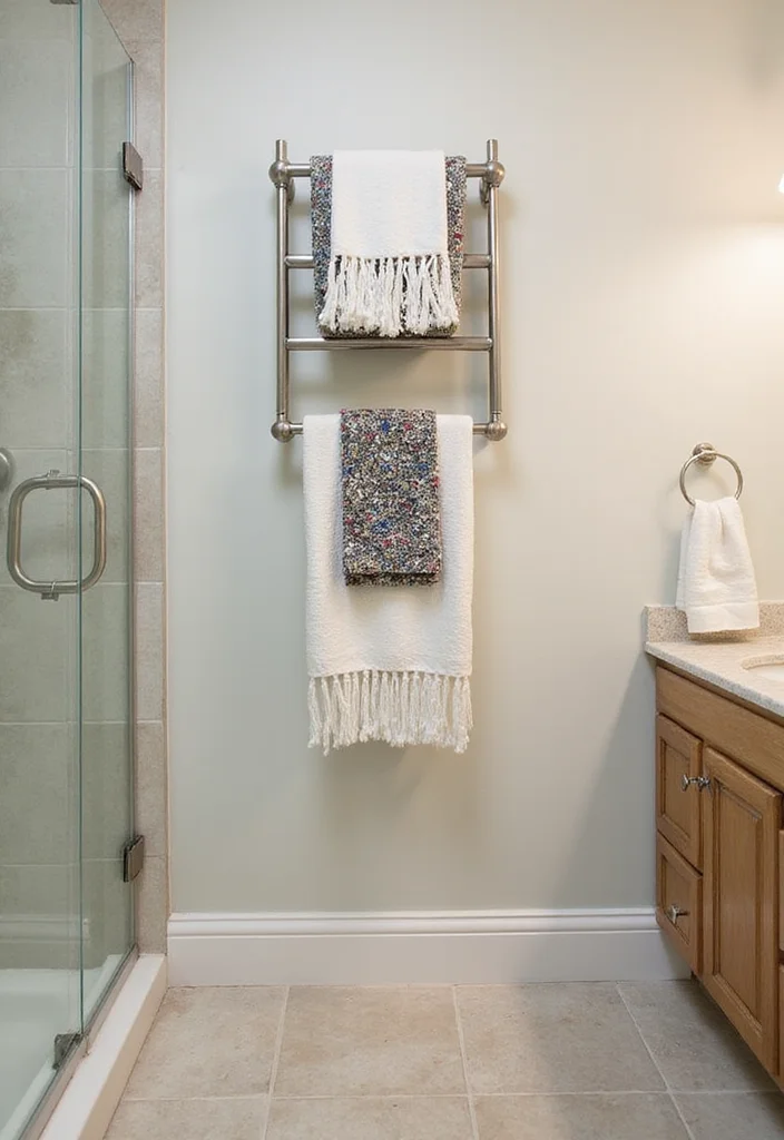 14 Apartment Bathroom Decor Ideas for Small Stylish Upgrades 4. Space Saving Towel Racks
