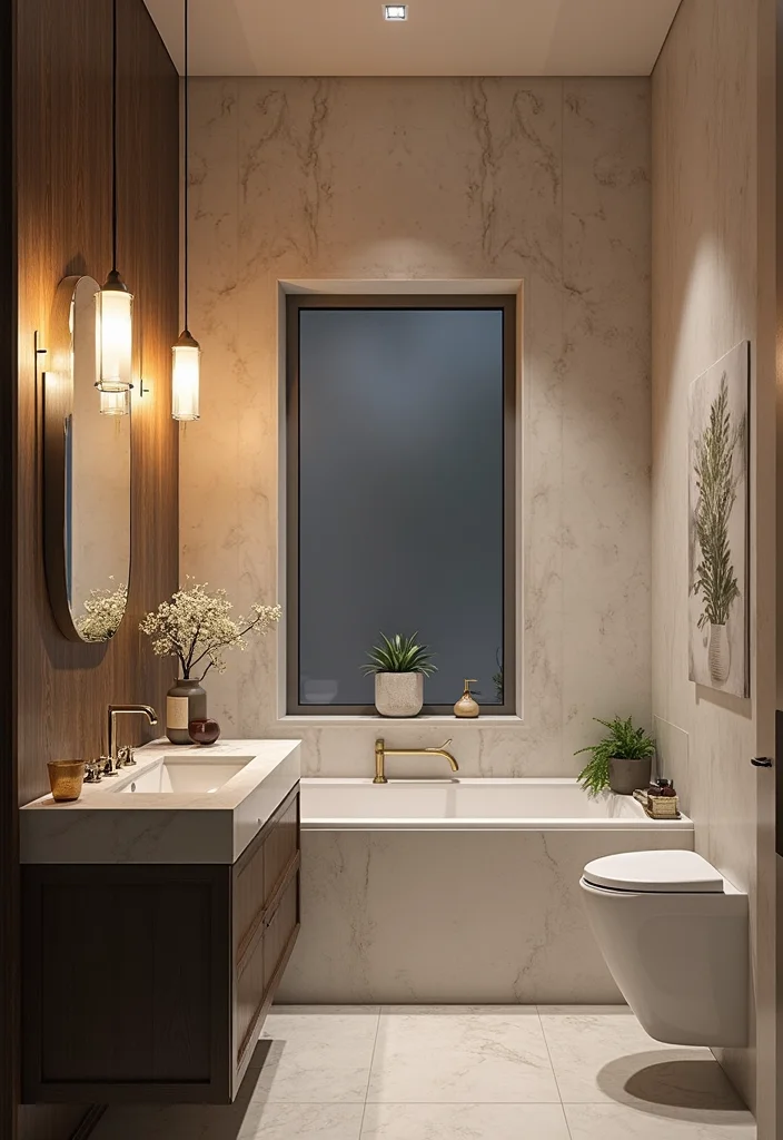 14 Apartment Bathroom Decor Ideas for Small Stylish Upgrades 8. Chic Lighting Fixtures