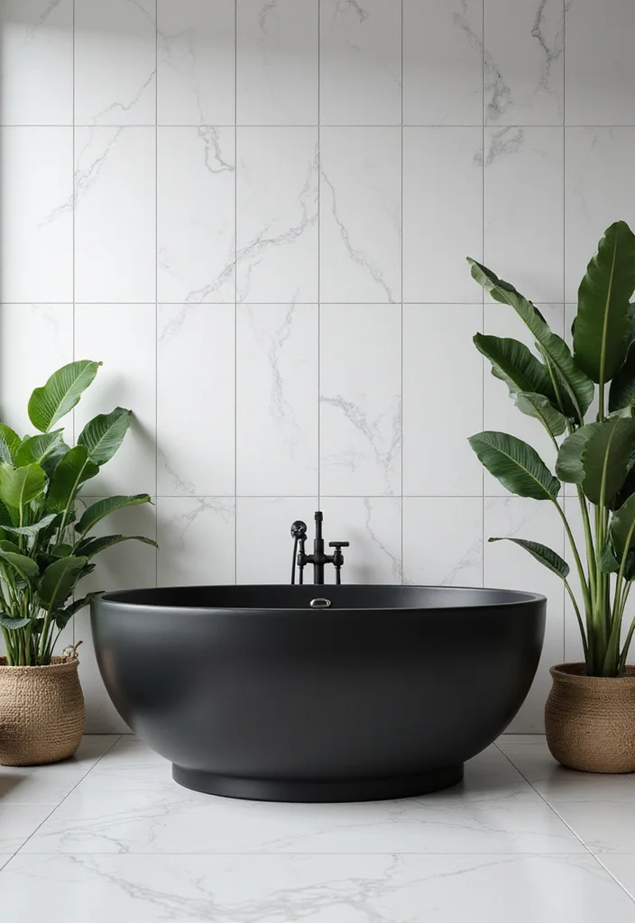 14 Bathroom Ideas Black for Bold Modern Depth and Style 1. Luxurious Black Freestanding Bathtubs