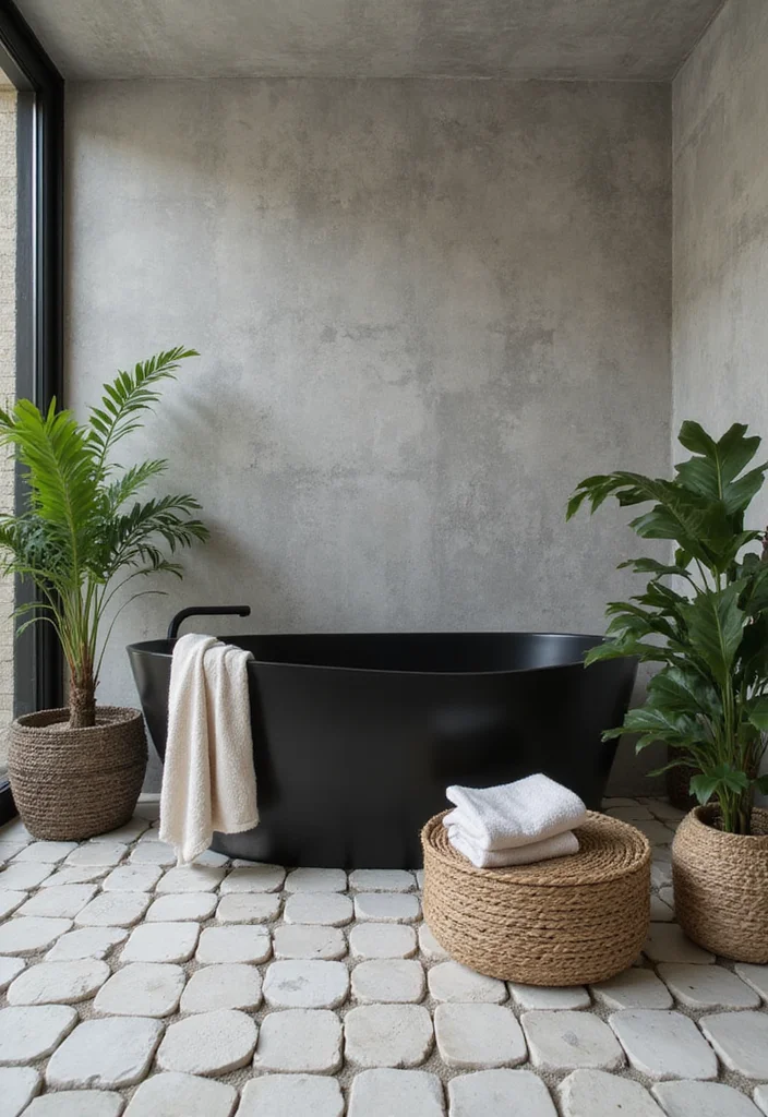 14 Black and White Bathroom Ideas for Clean Modern Contrast 5. Spa Inspired Zen Vibes