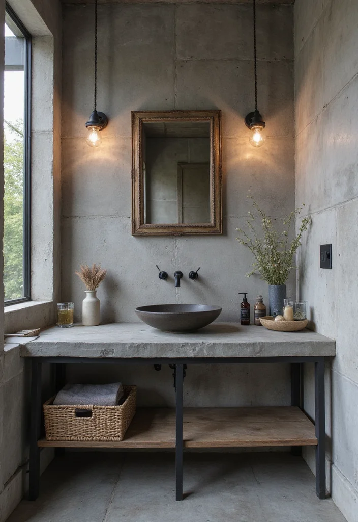 14 Black and White Bathroom Ideas for Clean Modern Contrast 6. Industrial Chic Style
