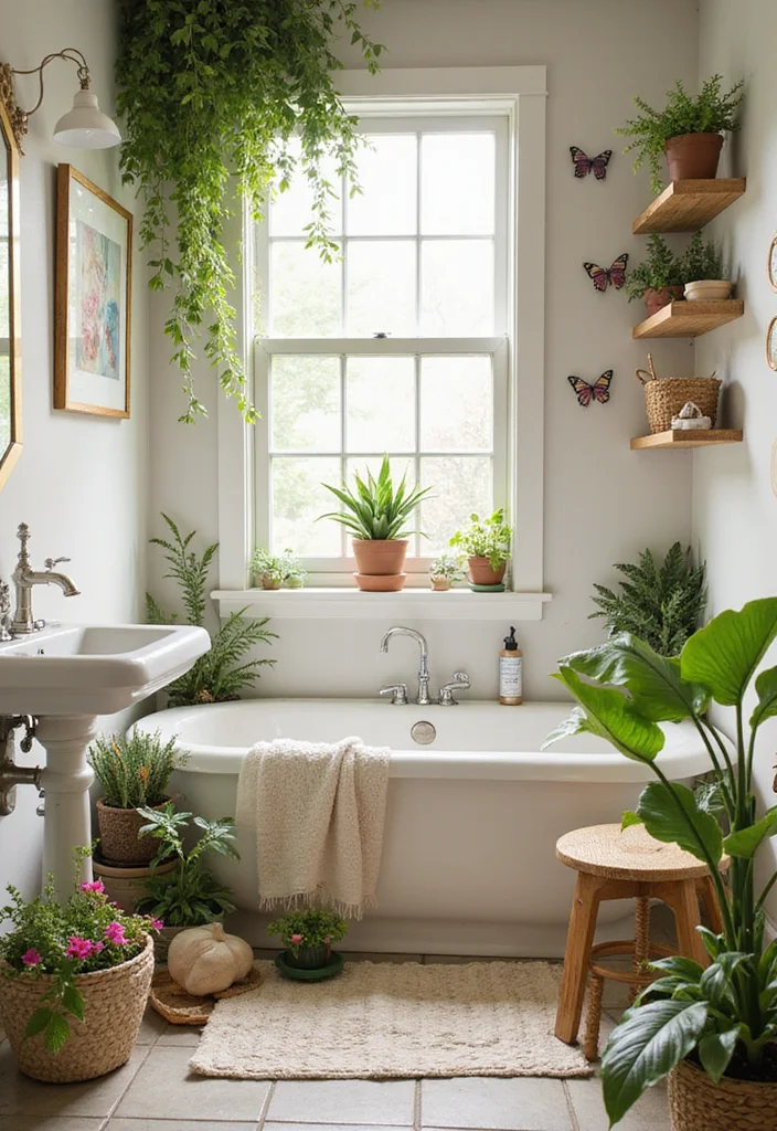 14 Childrens Bathroom Ideas for Fun Practical Everyday Routines 8. Whimsical Garden Oasis