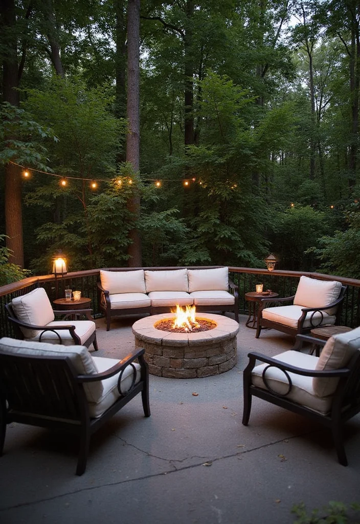 14 Deck Backyard Ideas for Relaxing Outdoor Living 8. Fire Pit Centerpiece