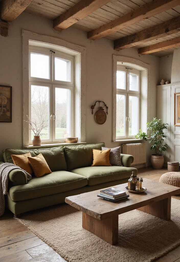 14 Green Sofa Living Room Ideas for Fresh Modern Color 5. Earthy Olive Introduction