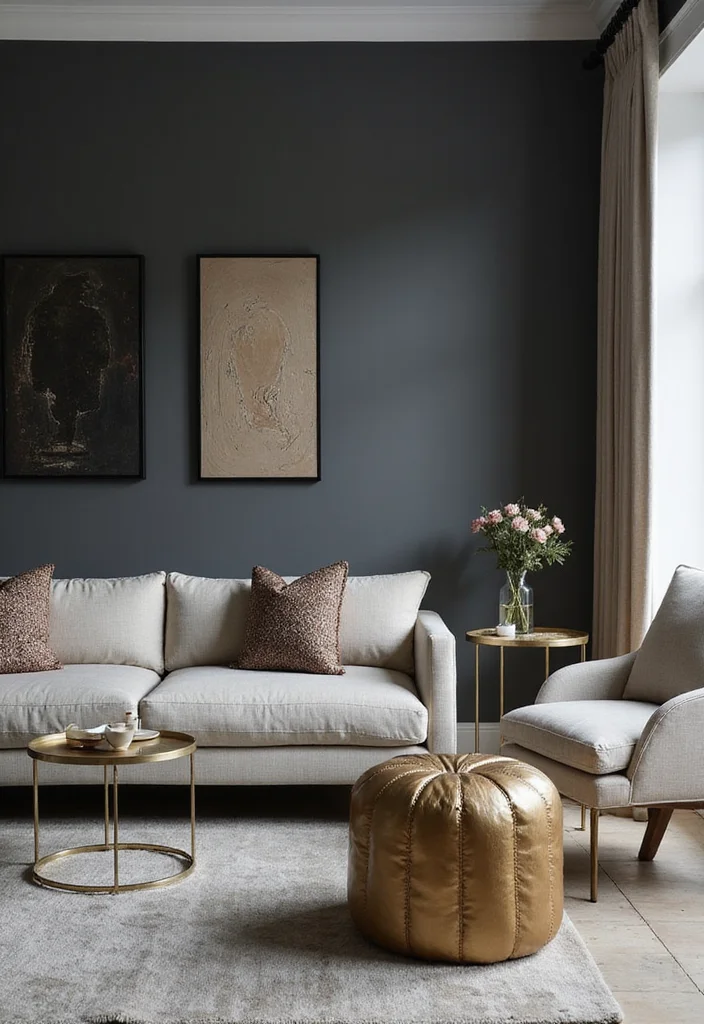 14 Grey Living Room Ideas for Chic Neutral Modern Style 2. Charcoal Elegance