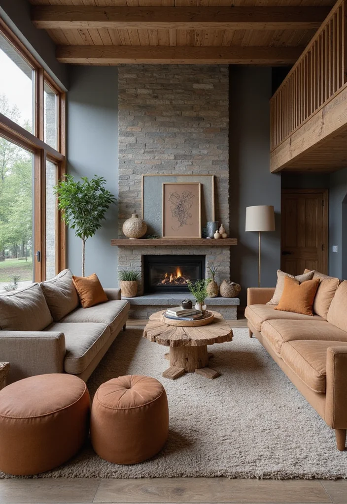14 Grey Living Room Ideas for Chic Neutral Modern Style 6. Warm Wood Accents
