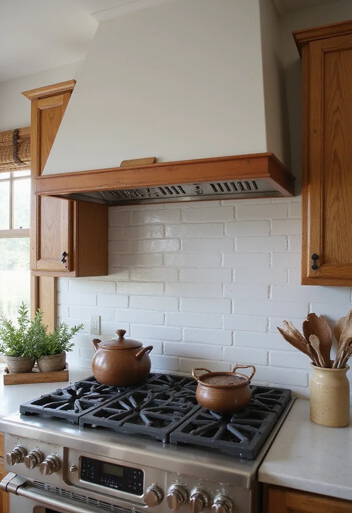 14 Kitchen Range Hood Ideas for Stylish Functional Venting 3. Farmhouse Flair with Copper Accents