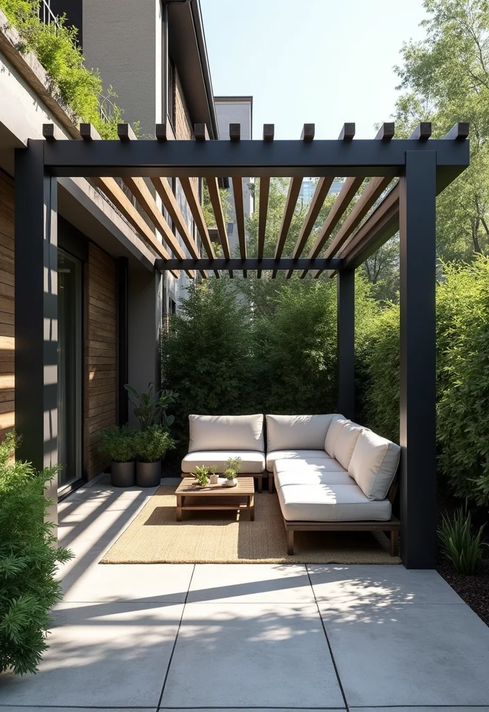 14 Pergola Ideas for Your Backyard Shade Ambience and Easy Style 1. Minimalist Modern Pergola