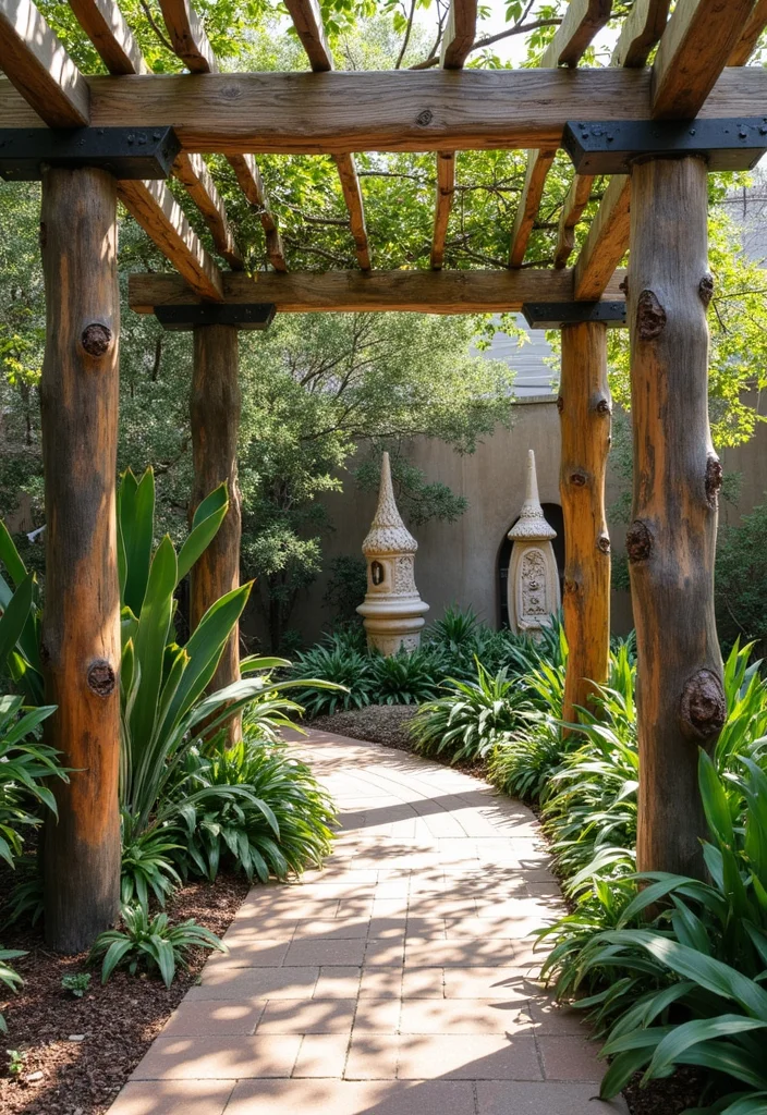 14 Pergola Ideas for Your Backyard Shade Ambience and Easy Style 14. Pergola with Outdoor Art