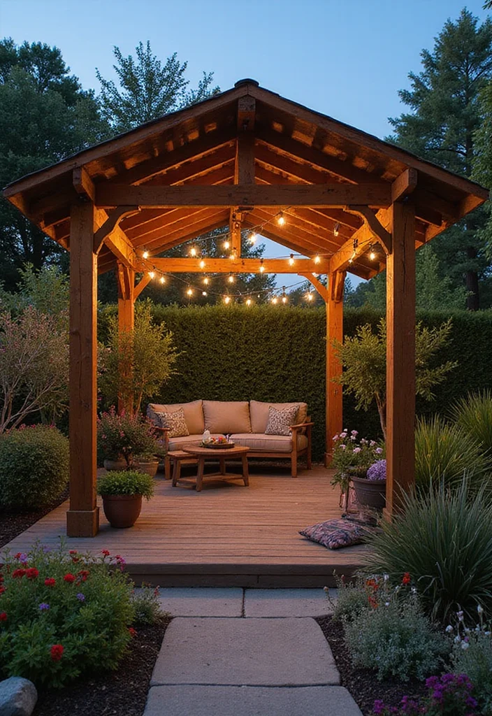 14 Pergola Ideas for Your Backyard Shade Ambience and Easy Style 2. Rustic Wooden Pergola
