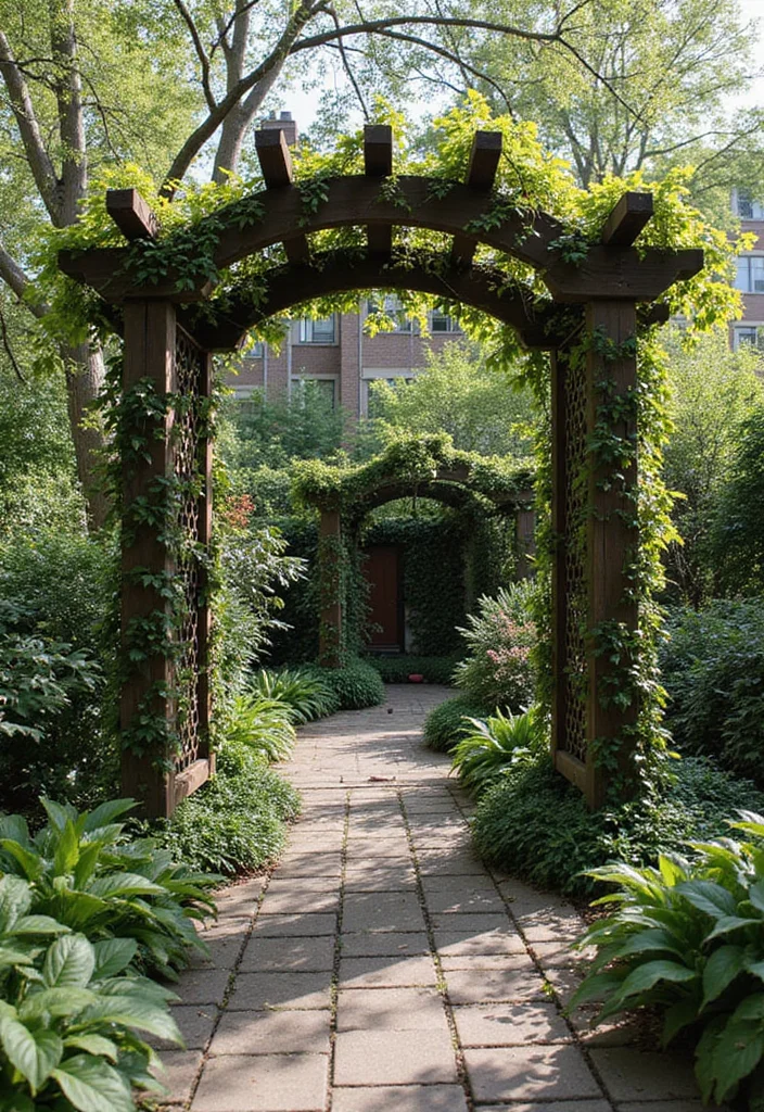 14 Pergola Ideas for Your Backyard Shade Ambience and Easy Style 4. Lattice Pergola with Climbing Plants