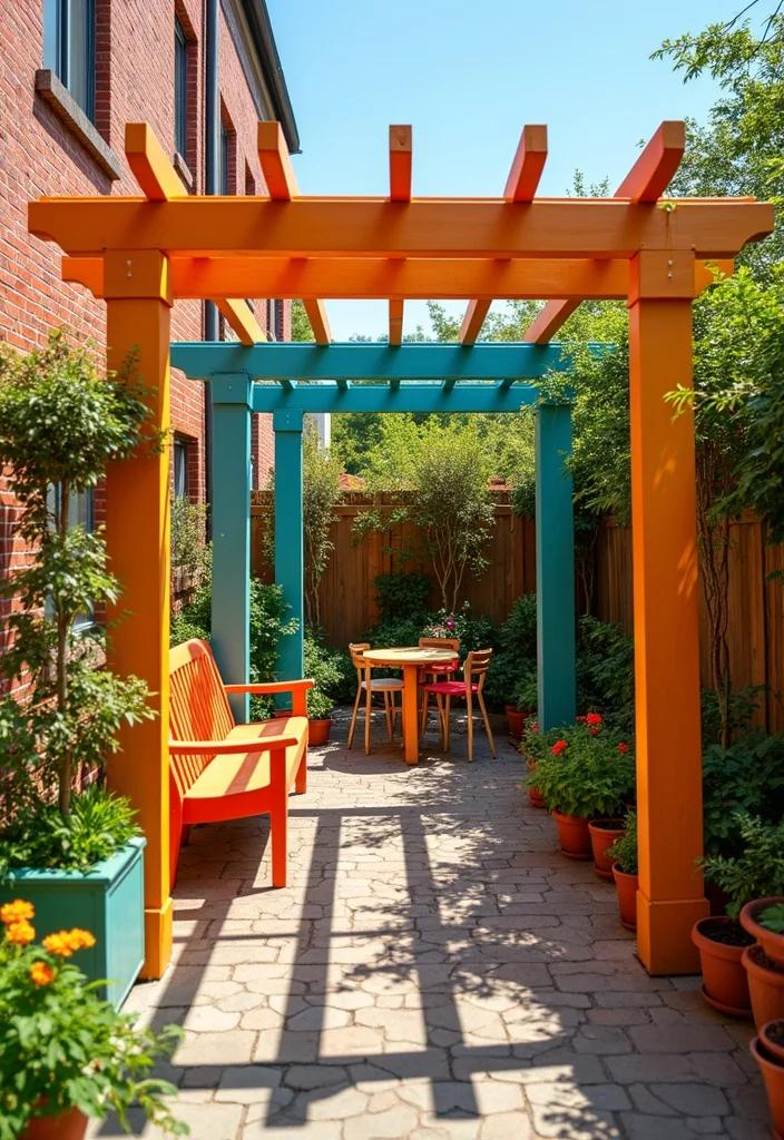 14 Pergola Ideas for Your Backyard Shade Ambience and Easy Style 8. Colorful Painted Pergola