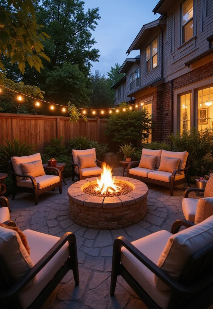 14 Townhouse Backyard Ideas for Small Practical Layouts 14. Fire Pits for Gatherings