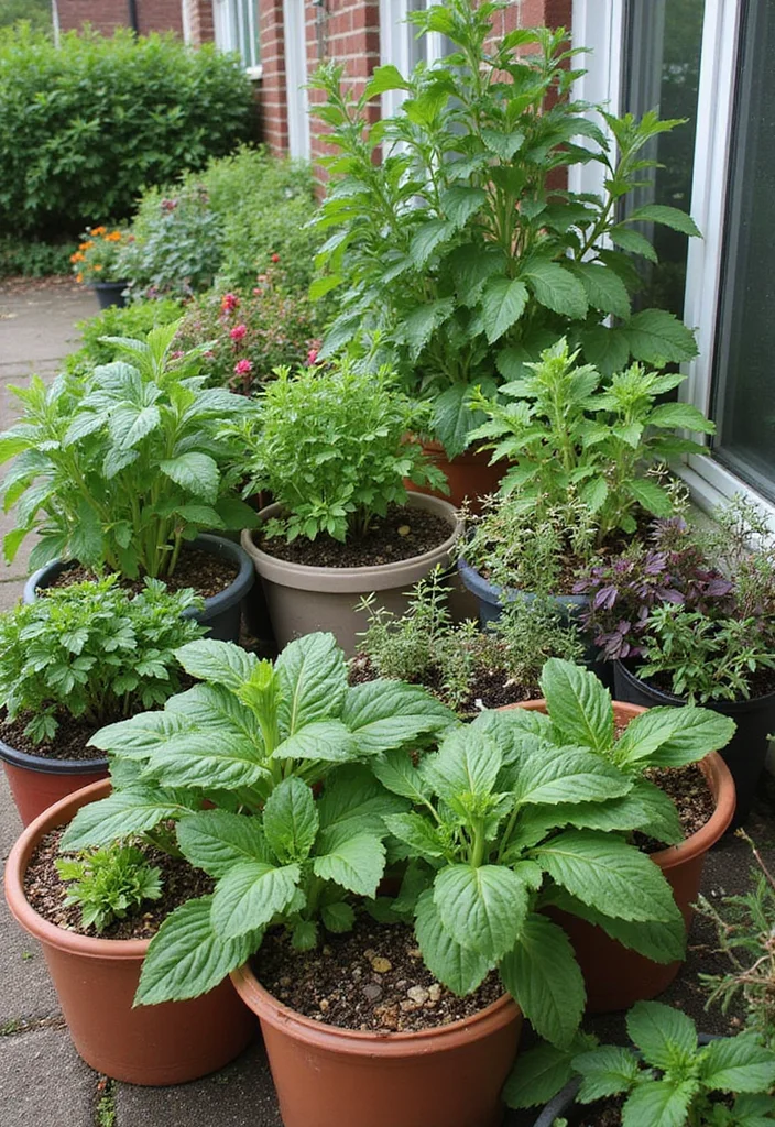14 Townhouse Backyard Ideas for Small Practical Layouts 3. Sustainable Container Gardening