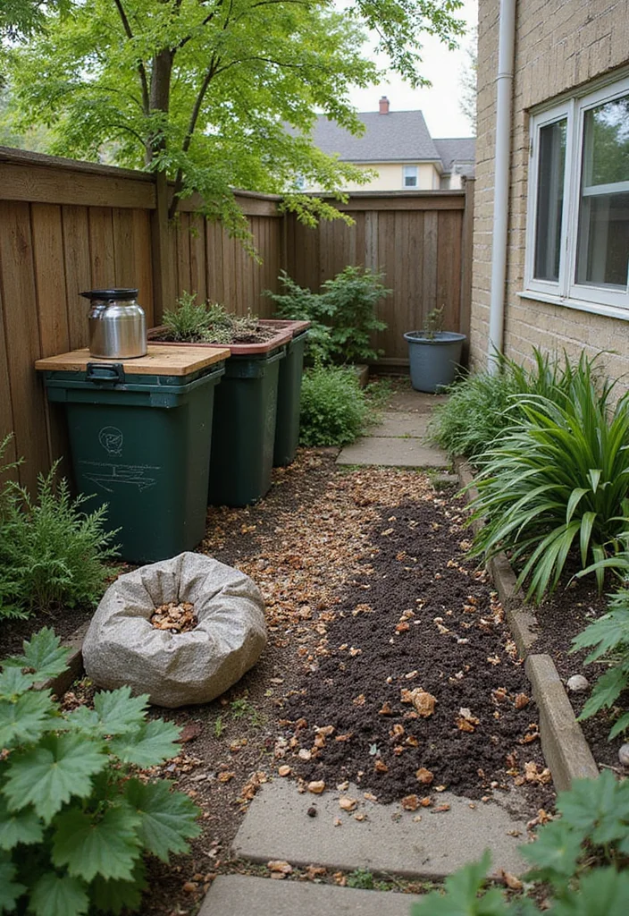14 Townhouse Backyard Ideas for Small Practical Layouts 6. Composting Stations for Waste Reduction