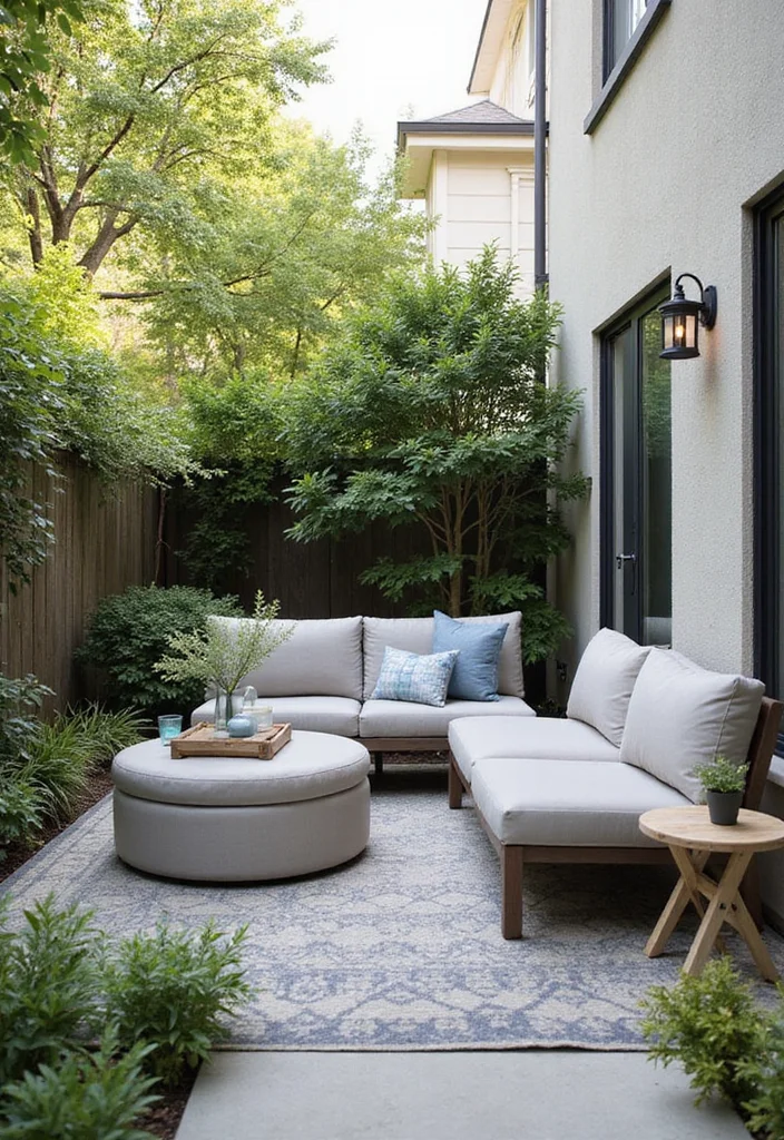 14 Townhouse Backyard Ideas for Small Practical Layouts 7. Dual Purpose Furniture for Functionality