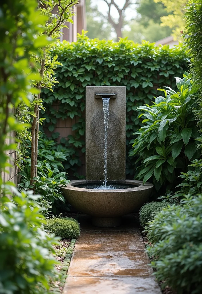 14 Townhouse Backyard Ideas for Small Practical Layouts 8. Water Features for Serenity