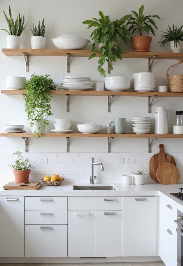 14 White Kitchen Ideas for Clean Bright Timeless Style 2. Open Shelving