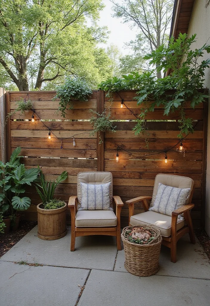 15 Backyard Privacy Ideas for Calm Comfortable Seclusion 6. Rustic Pallet Walls