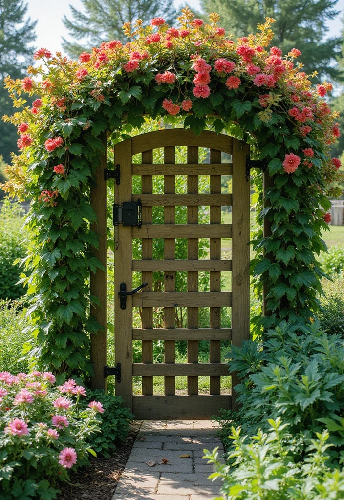 15 Backyard Privacy Ideas for Calm Comfortable Seclusion 8. Trellis and Climbing Vines